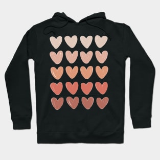 Cream, Pink, Red Gradient Heart Square Hoodie